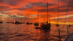 Закат в бухте Кала Саона, Балеарские острова