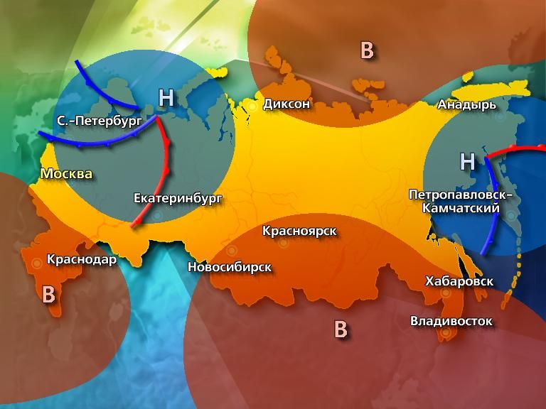 Карта теплой погоды