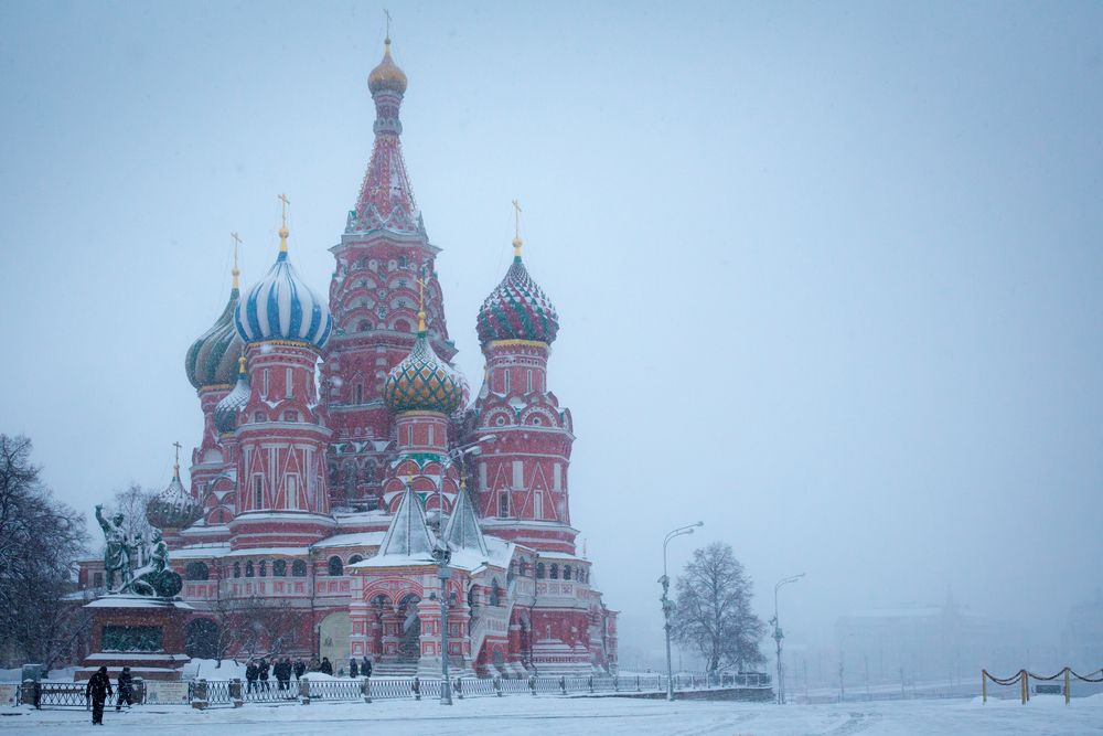 Москва собор василия блаженного зимой