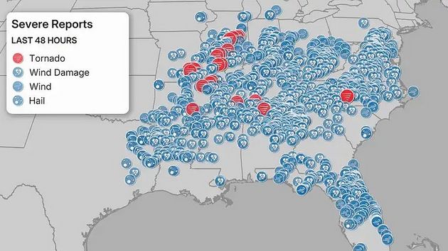 Карта торнадо